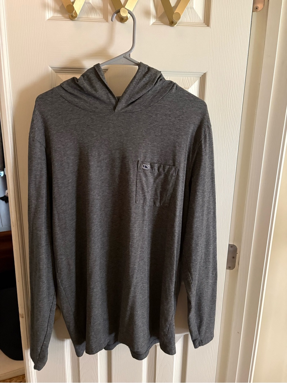 Vineyard Vines Charcoal Hooded Long-Sleeve Shirt